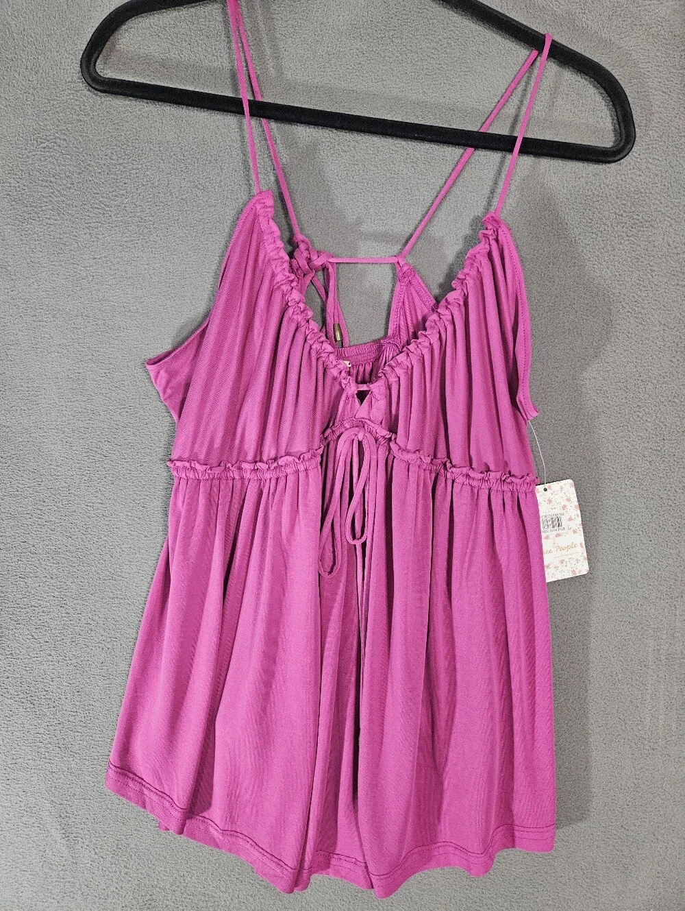 NWT Free People Sundrop Camisole Size Small Fusha Pink Strappy Oversized Tank
